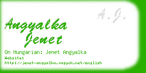 angyalka jenet business card
